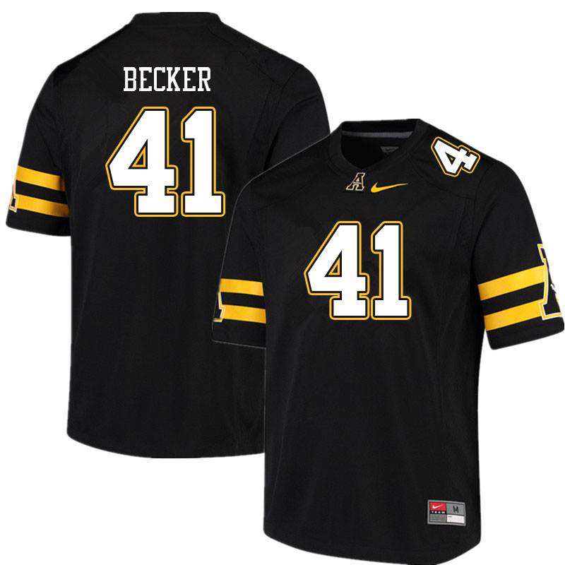 Men #41 Cole Becker Appalachian State Mountaineers College Football Jerseys Sale-Black - Click Image to Close